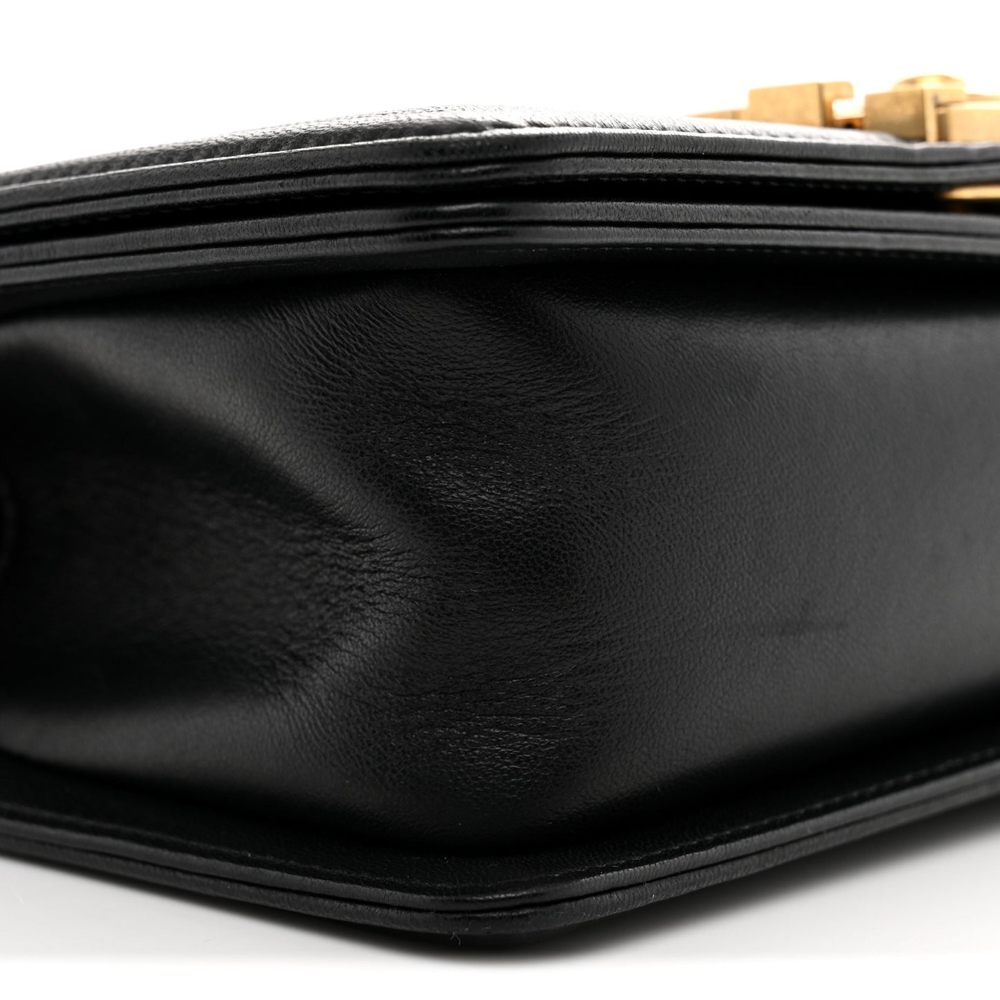 Lambskin Quilted Small Boy Flap Black