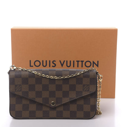 Louis Vuitton Damier Ebene Pochette Felicie Chain Wallet 13 of 13