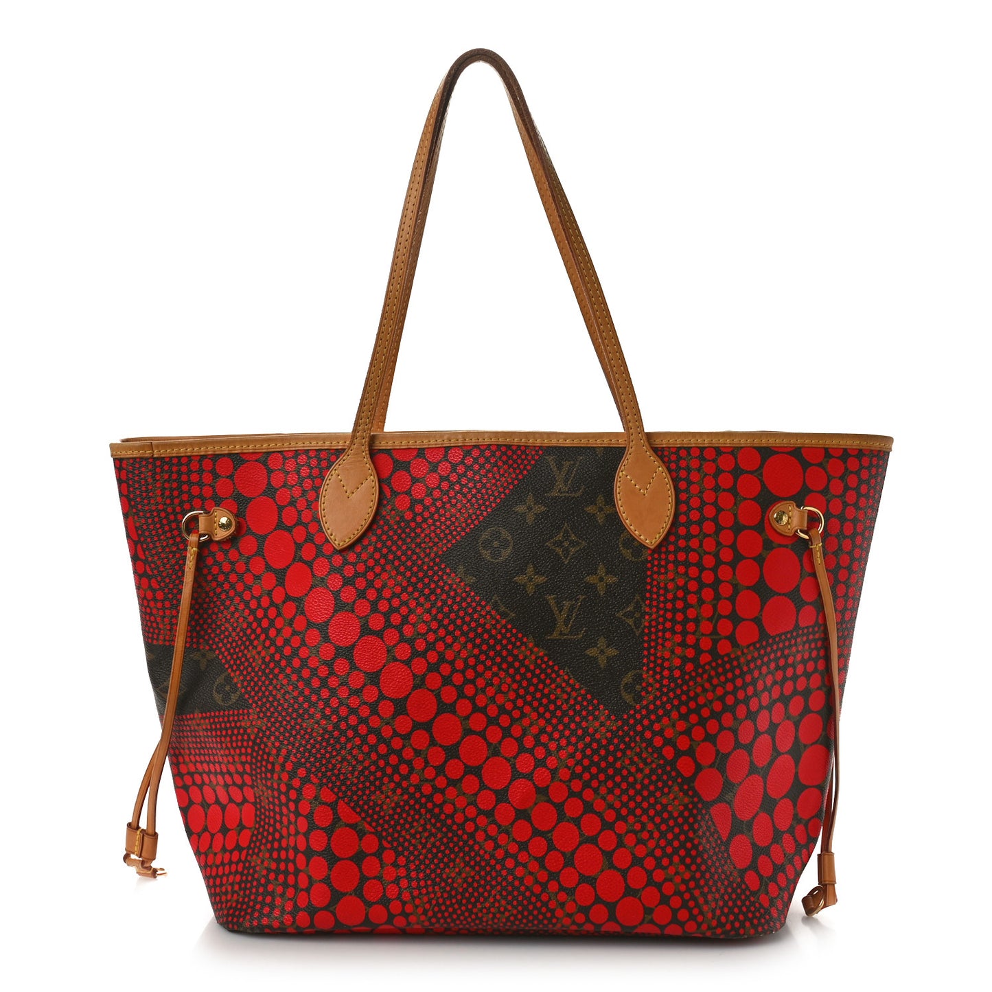 Monogram Kusama Waves Neverfull MM Red