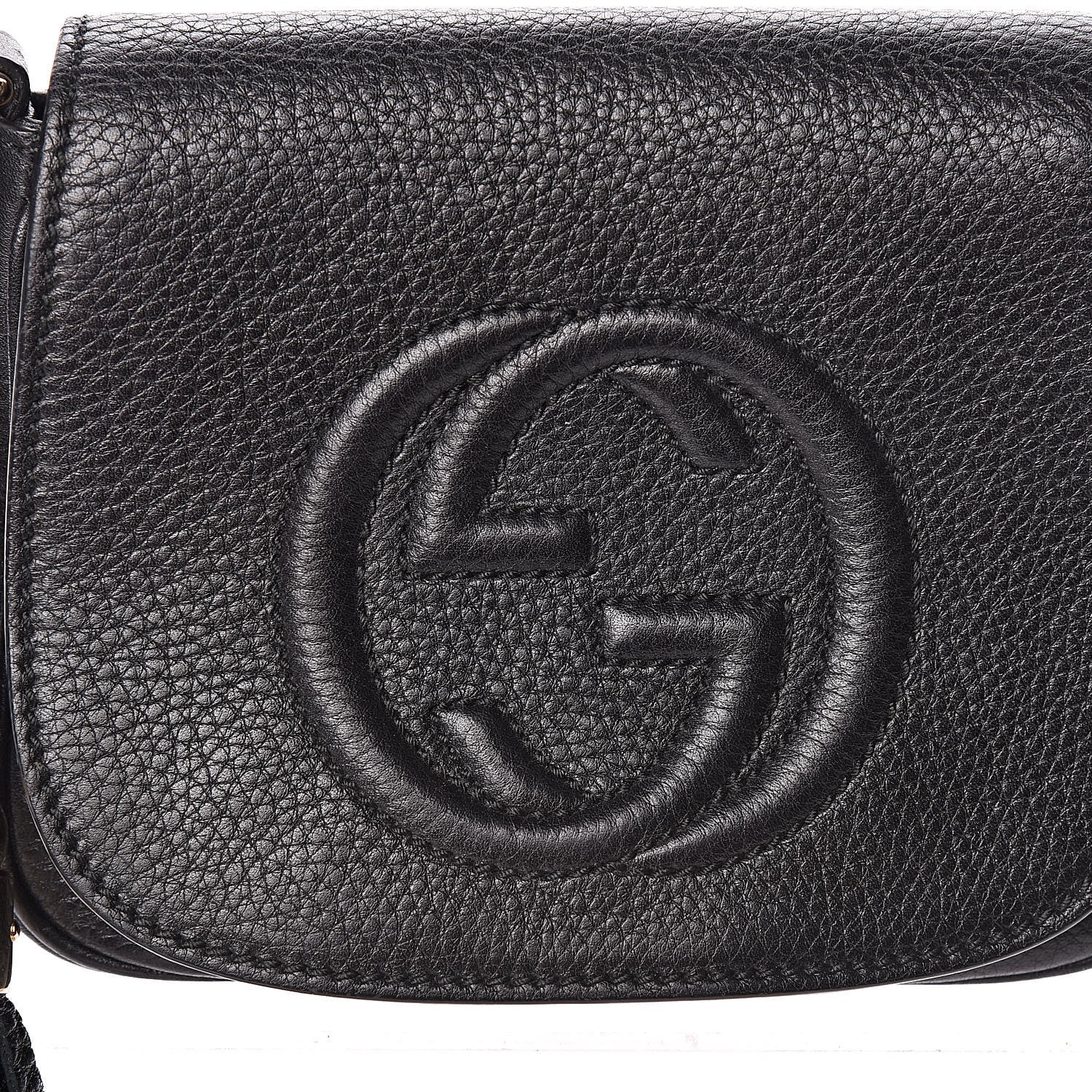 Gucci Pebbled Calfskin Small Soho Flap Crossbody Black 10 of 10