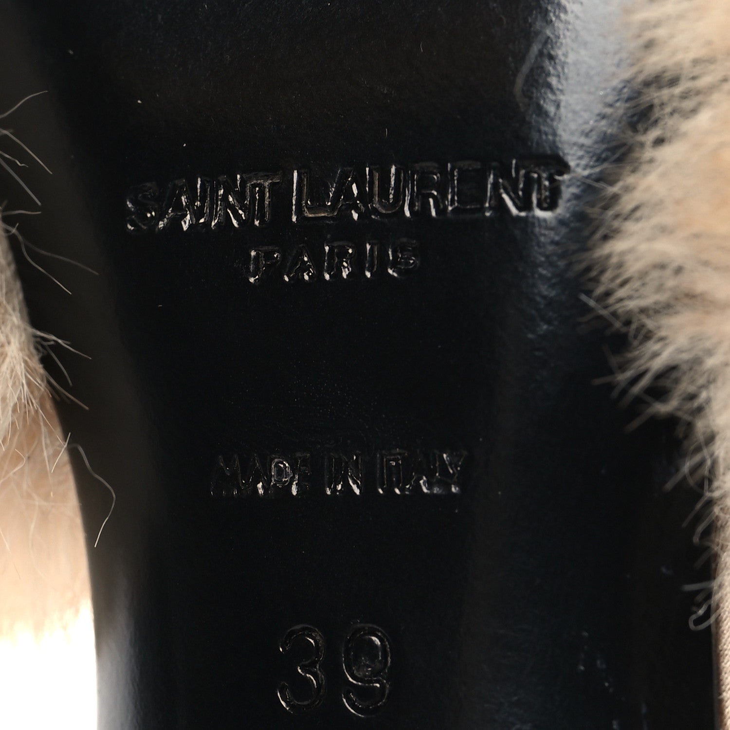 Saint Laurent Faux Fur La 16 Mule Sandals 39 Light Beige 8 of 9