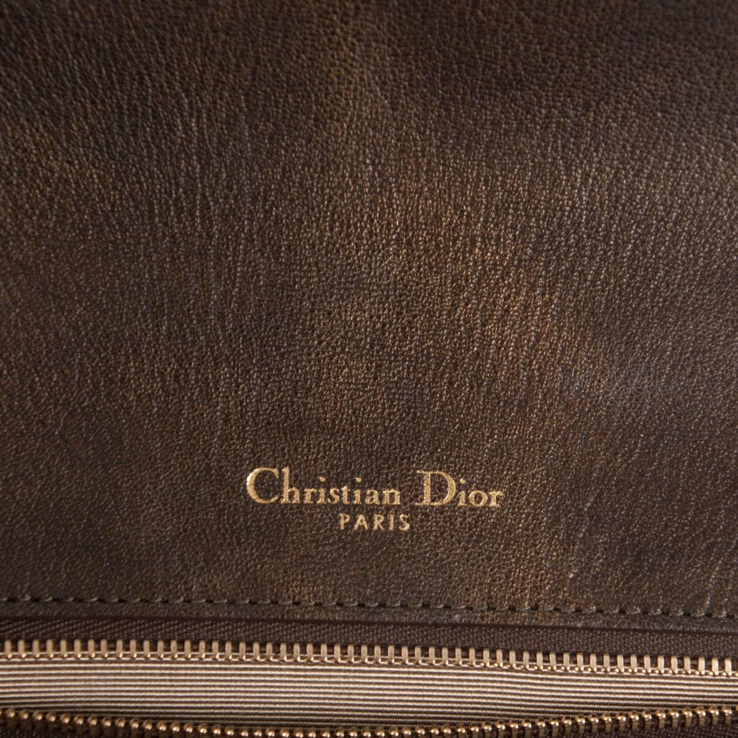 Metallic Goatskin Medium Diorama Flap Bag Brown