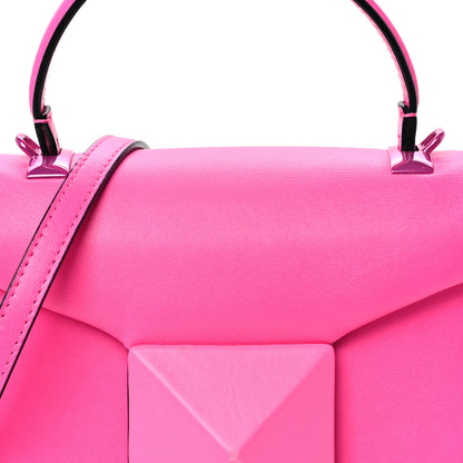 Valentino Garavani Nappa Tonal Monochrome Mini One Stud Top Handle Bag Pink PP 8 of 10