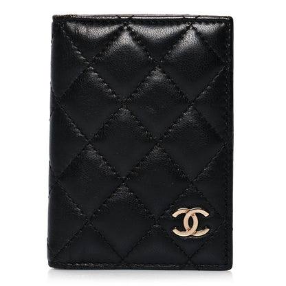 Chanel Lambskin Quilted Card Holder Wallet Black 1 of 9
