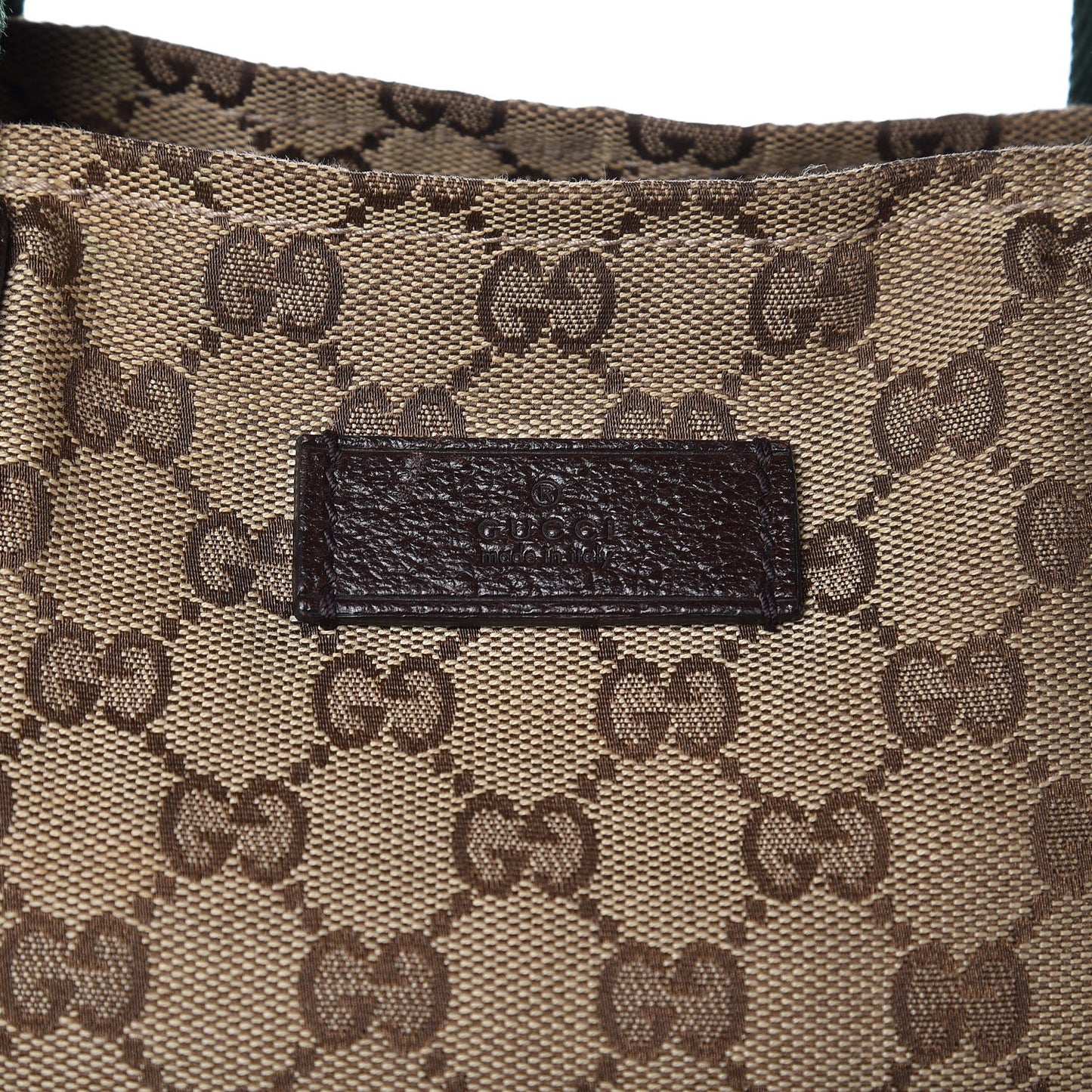GG Monogram Large Web Handle Vertical Tote Dark Brown