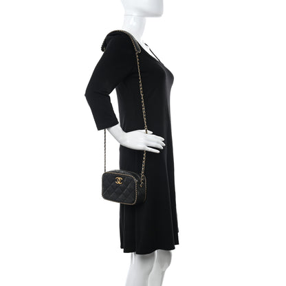 Chanel Lambskin Quilted Chain CC Mini Camera Case Black 2 of 9