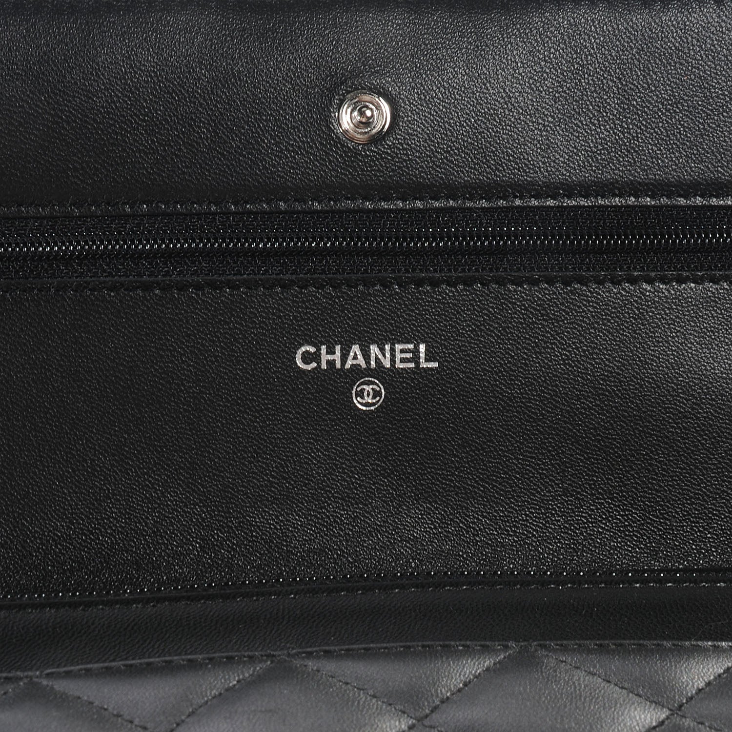 Chanel Lambskin Quilted Wallet On Chain WOC Black 7 of 10