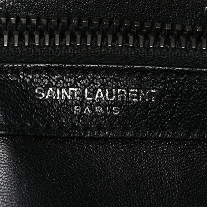 Saint Laurent Sheepskin Matelasse Chevron Monogram Medium College Bag Black 7 of 9