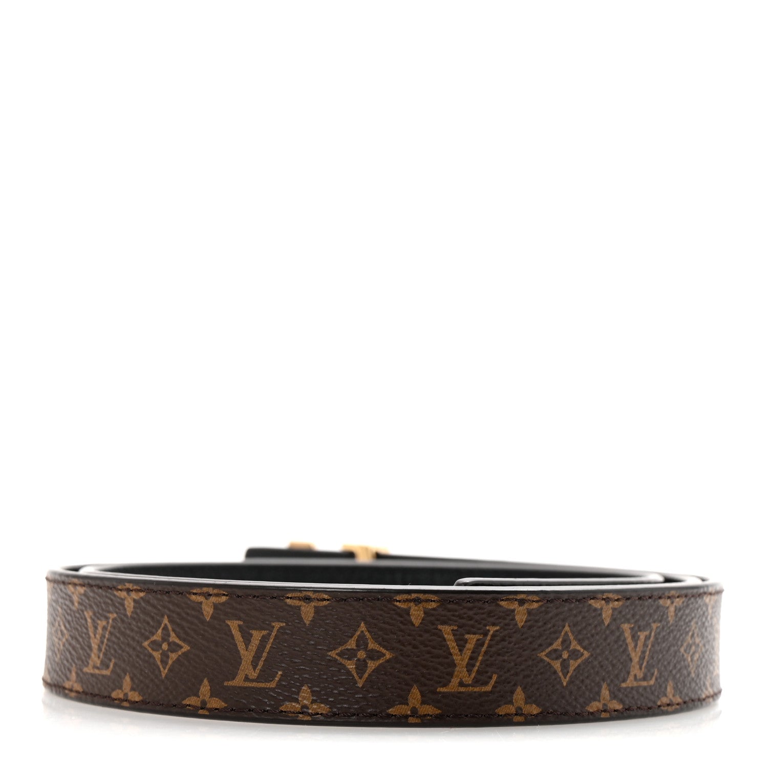 Louis Vuitton Calfskin Monogram 25mm LV Iconic Reversible Belt Black 95 38 Black 2 of 6