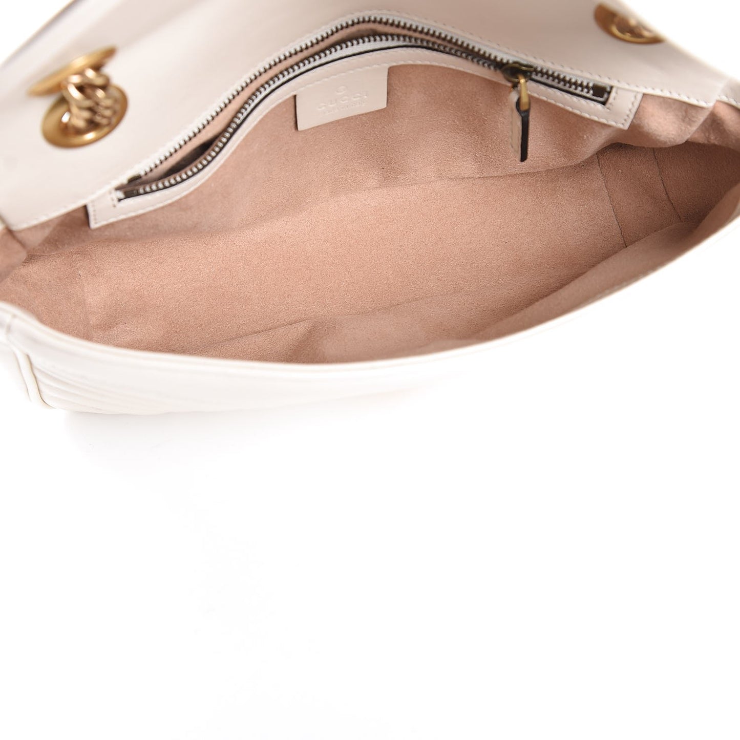 Calfskin Matelasse Small GG Marmont Shoulder Bag White