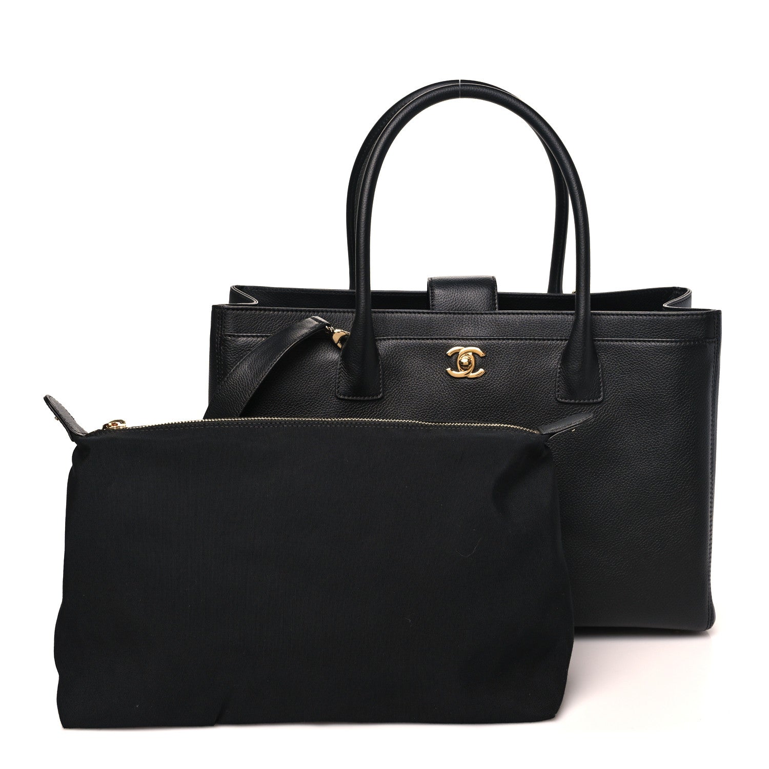 Chanel Calfskin Cerf Executive Shopper Tote Black 3 of 12