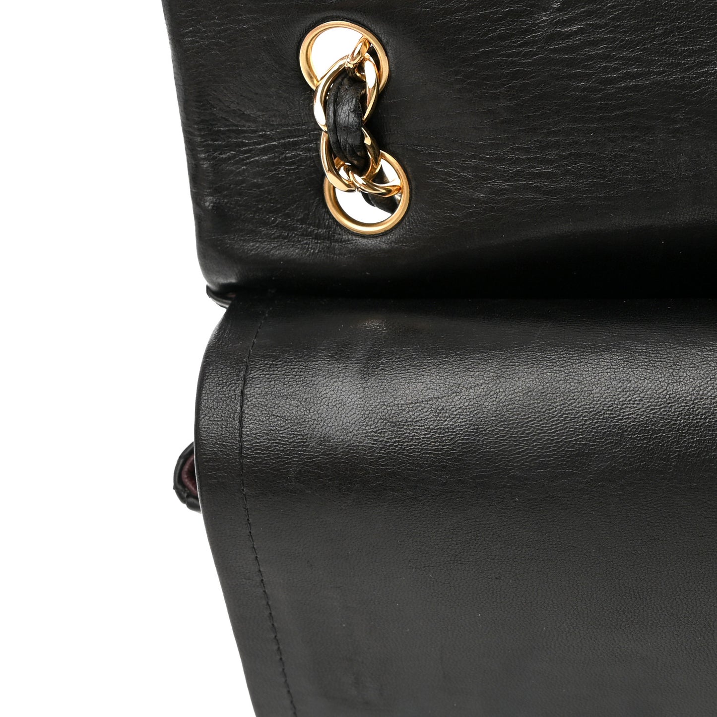 Lambskin Quilted Maxi Double Flap Black