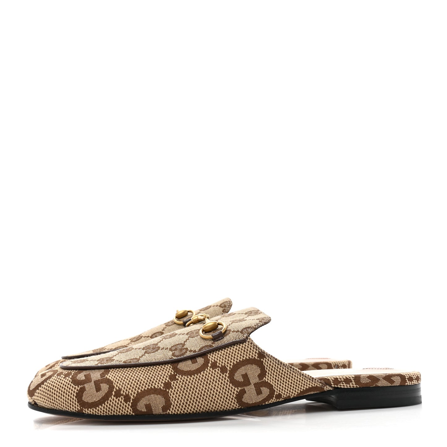 Monogram Jumbo GG Malaga Kid Womens Princetown Slippers 41 Camel Ebony New Acero Beige