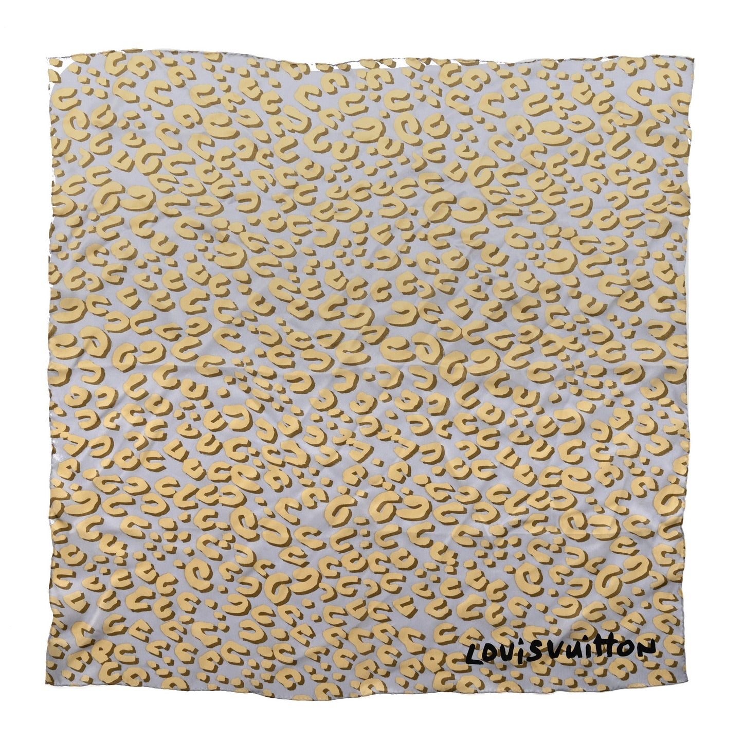 Silk Leopard Scarf Gris
