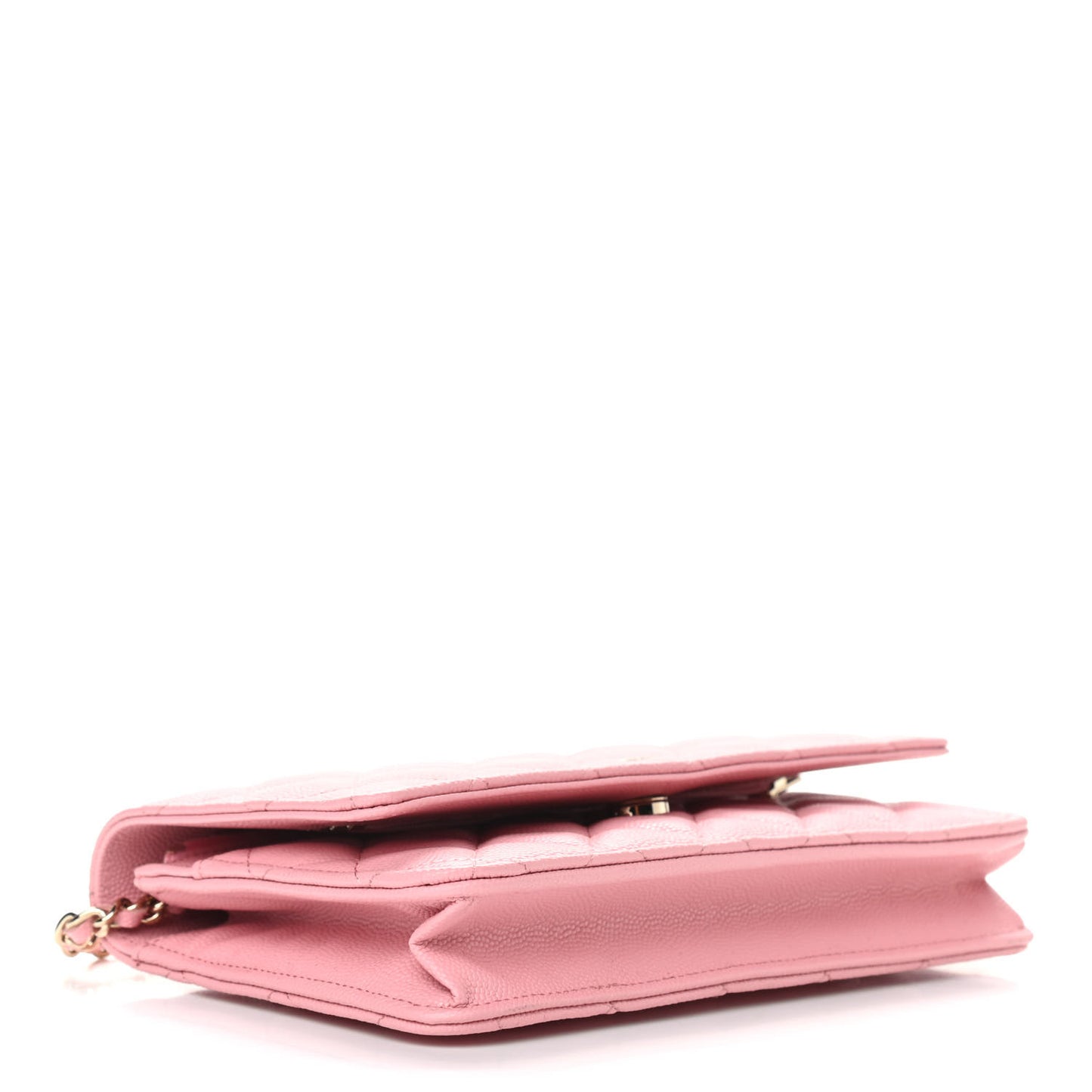 Caviar Quilted Wallet on Chain WOC Pink