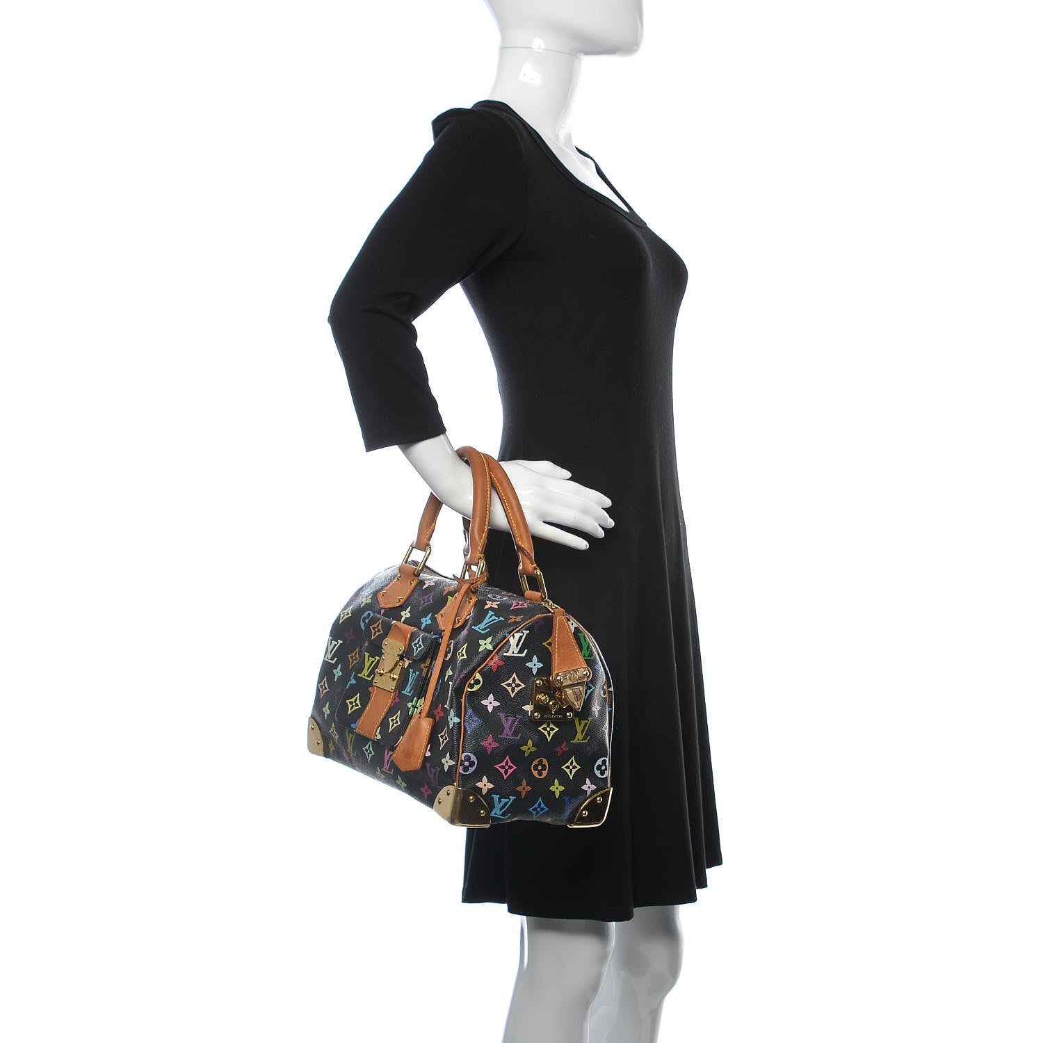 Louis Vuitton Monogram Multicolor Speedy 30 Black 2 of 13