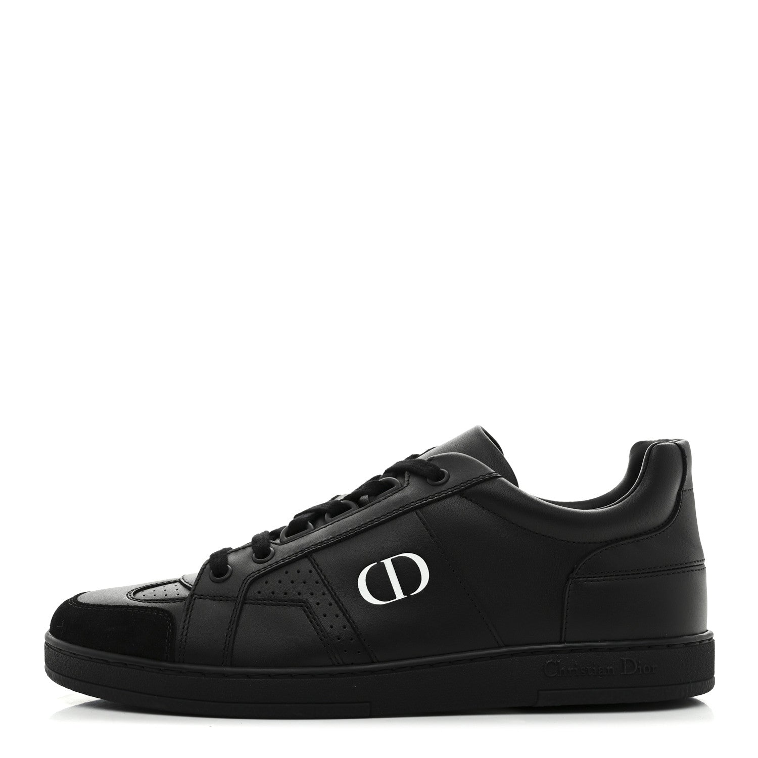 Christian Dior Calfskin Suede Logo Sneakers 37 Black 1 of 9