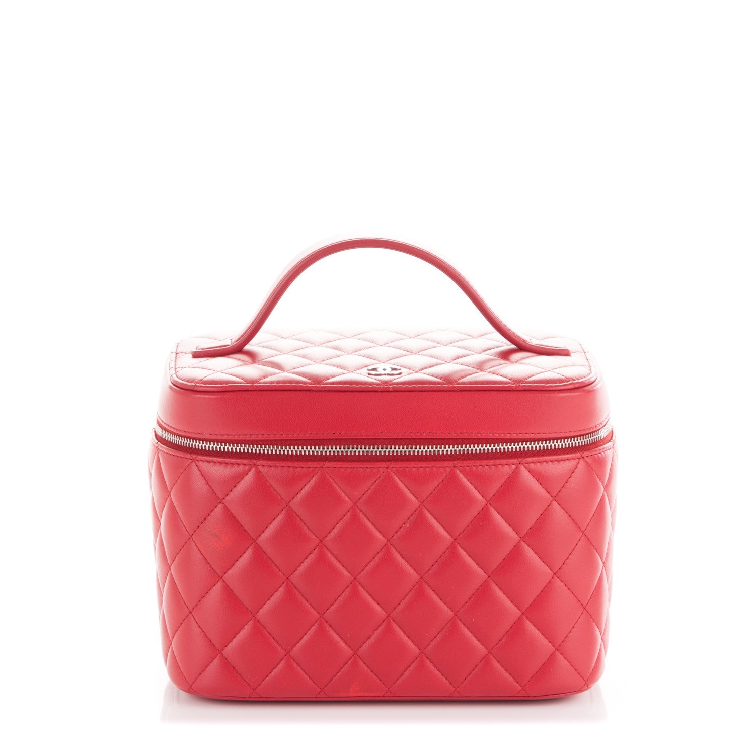 Chanel Lambskin Quilted Large Vanity Pouch Dark Red 1 of 7