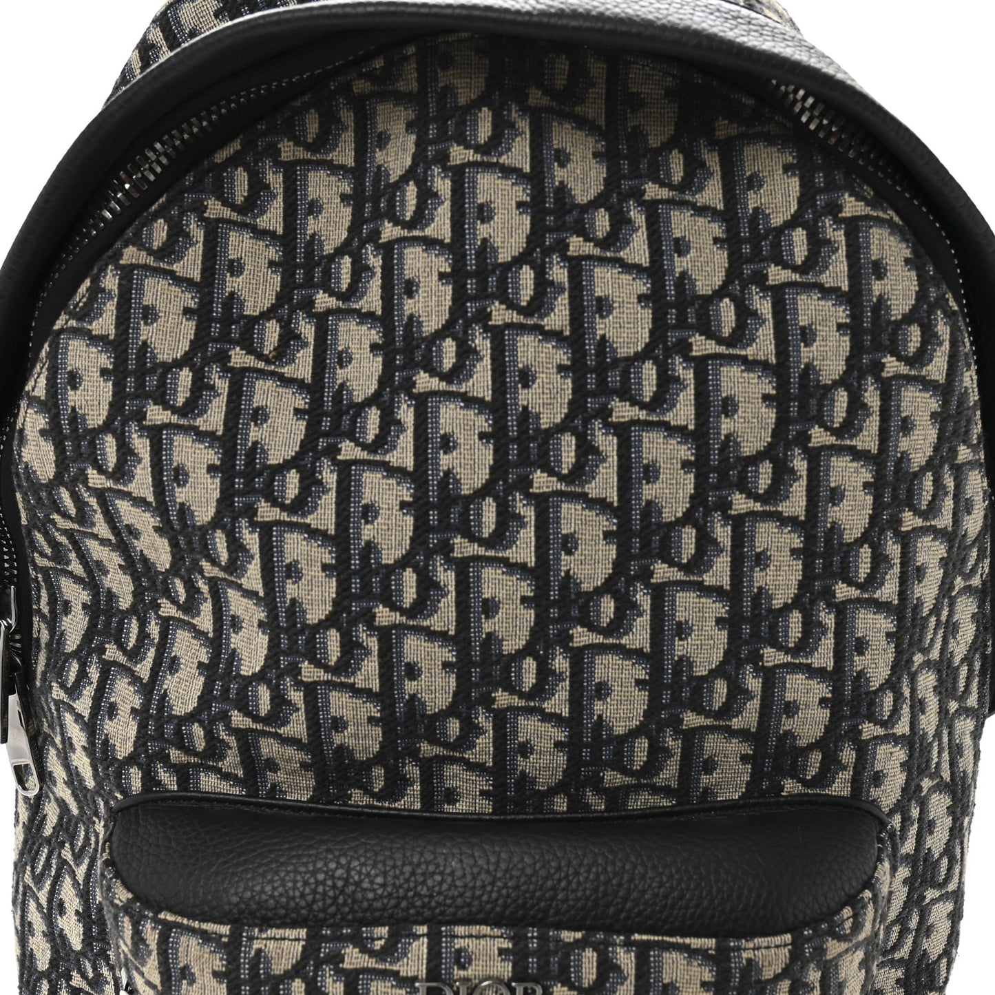 Oblique Calfskin Rider Kid's Backpack Beige Black
