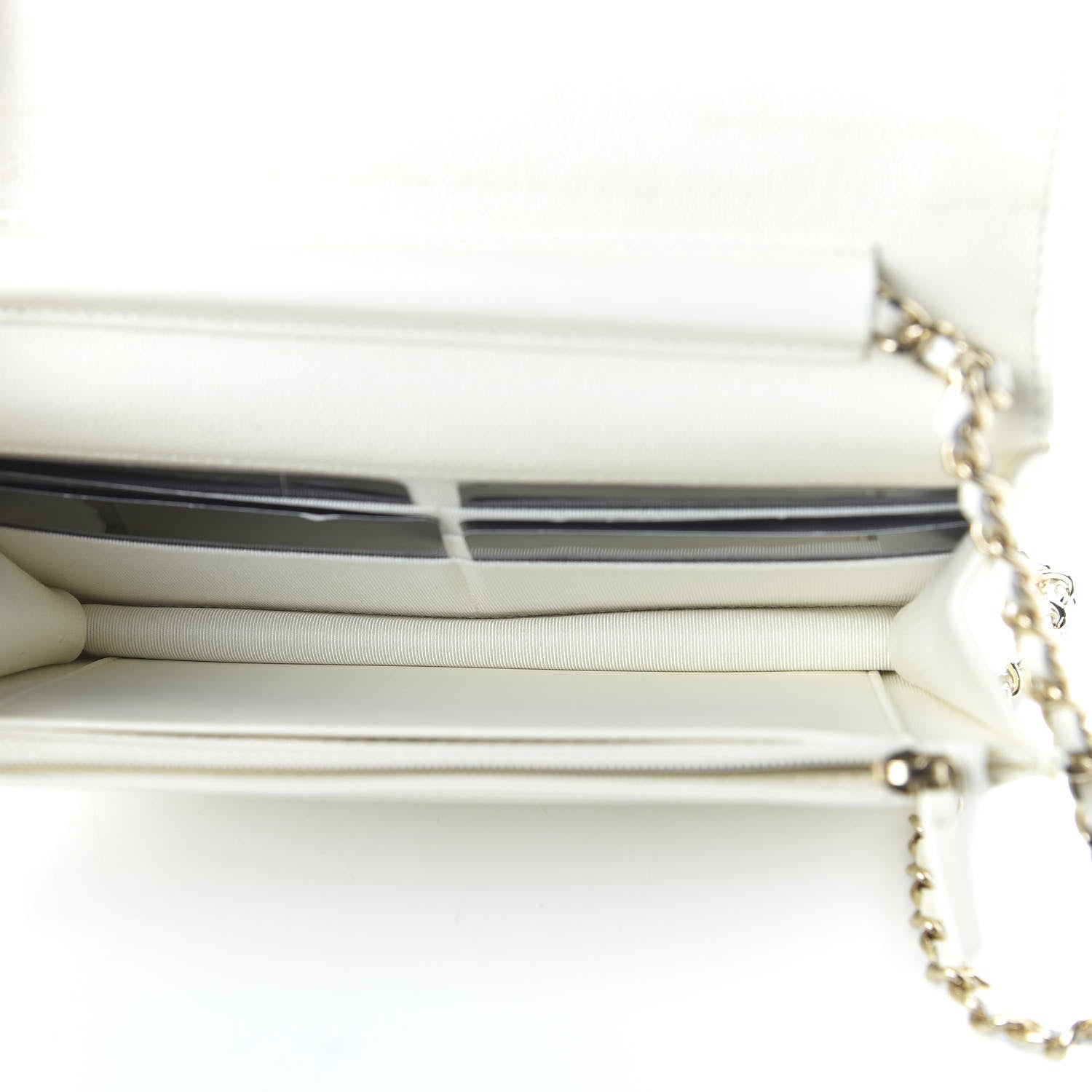 Chanel Caviar Quilted Wallet On Chain WOC White 5 of 11
