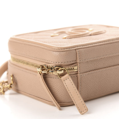 Chanel Caviar Quilted Small CC Filigree Vanity Case Beige 5 of 10