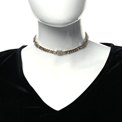 Chanel Crystal CC Chain Links Choker Necklace Gold 2 of 5