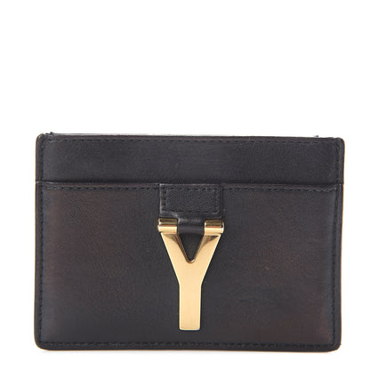 Saint Laurent Calfskin Classic Y Card Case Black 1 of 5