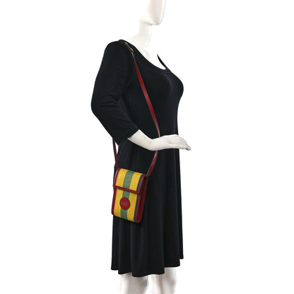 Gucci Canvas Marley Stripe Script Logo Mini Gucci 100 Crossbody Bag Red 2 of 12