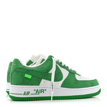 Louis Vuitton X NIKE AIR FORCE 1 Calfskin Monogram Mens Low Top Sneakers 8.5 Green 5 of 12