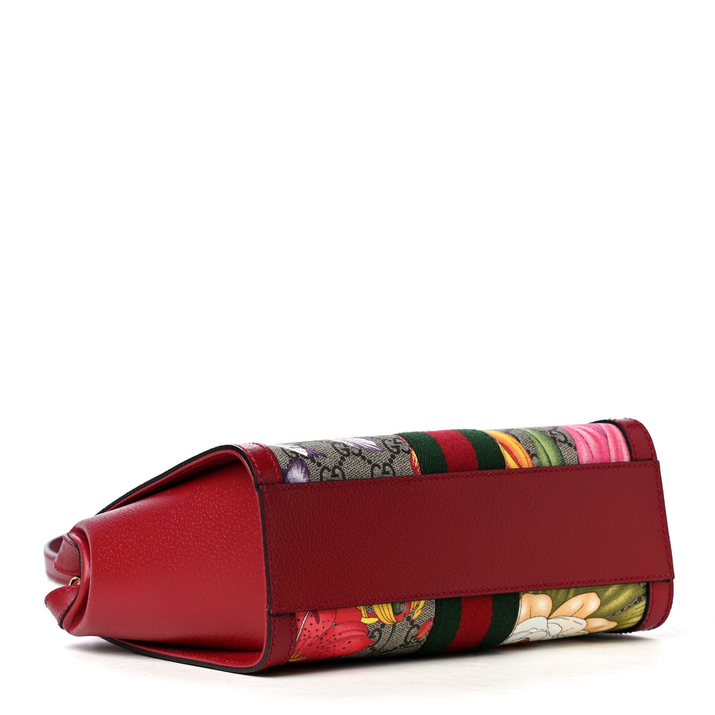 GG Supreme Monogram Flora Web Small Ophidia Tote Bag Red