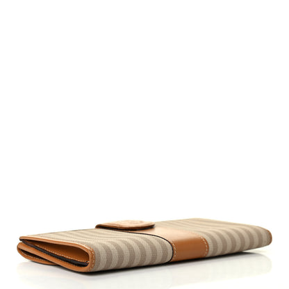 Fendi Coated Canvas Striped Wallet Ecru Camel 4 of 8