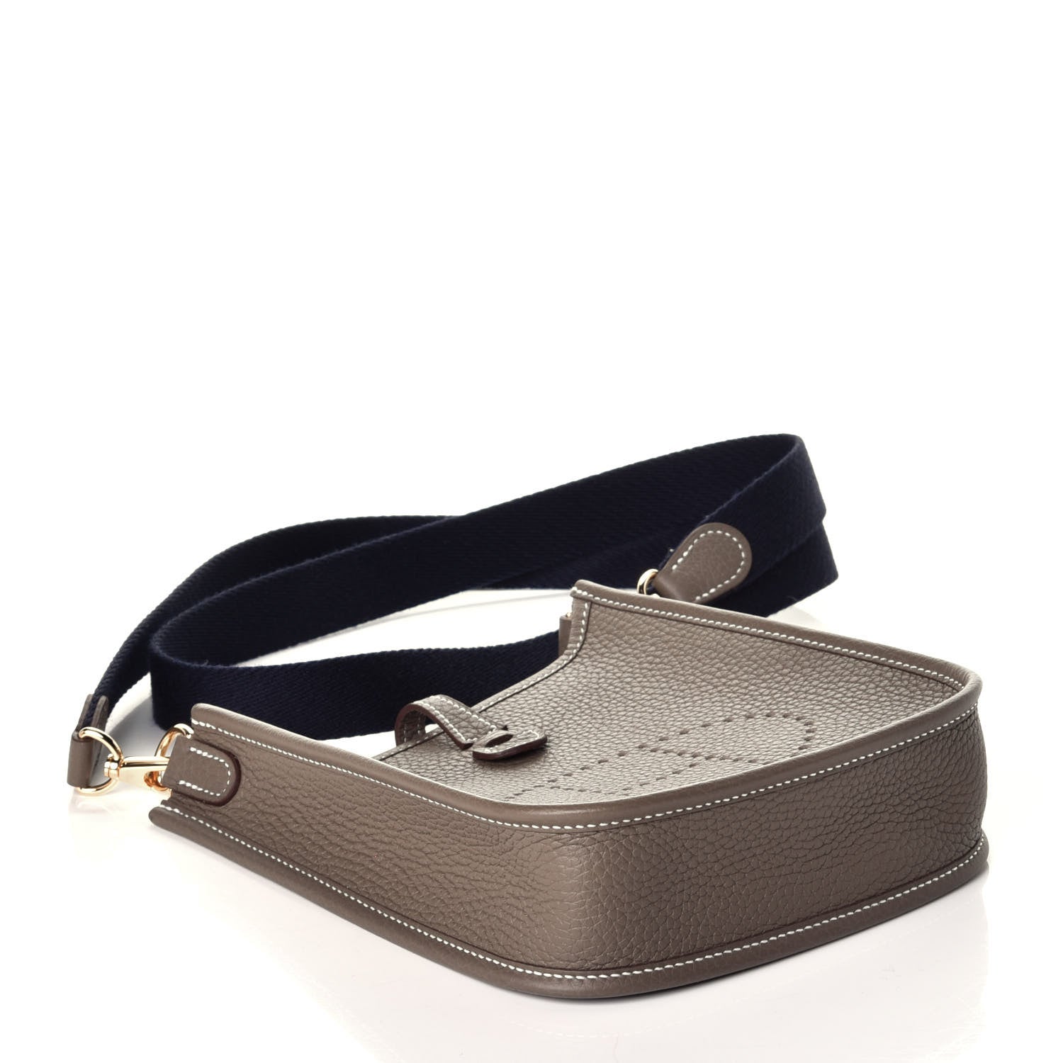 Hermes Taurillon Clemence Amazone Evelyne TPM Etoupe Bleu Indigo 4 of 9