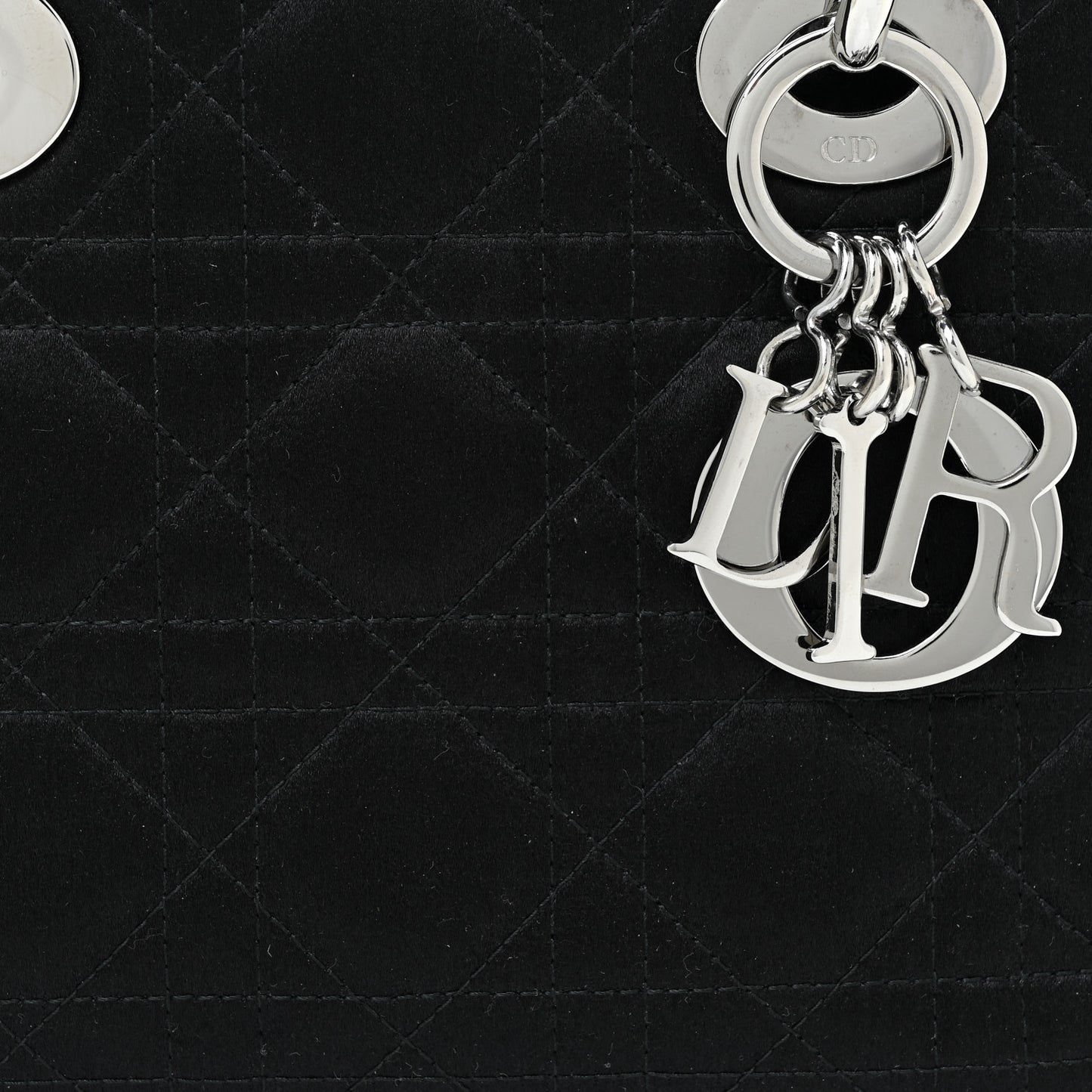 Satin Patent Cannage Mini Lady Dior Black