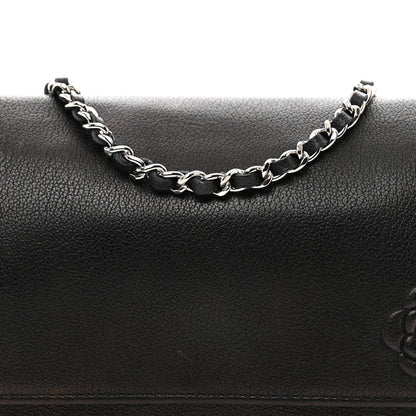 Chanel Calfskin Camellia Wallet on Chain WOC Black 5 of 14