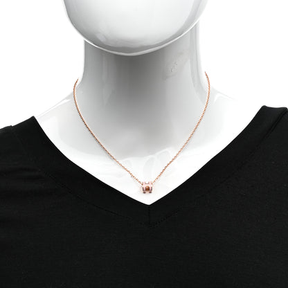 Hermes Lacquered Rose Gold Mini Pop H Pendant Necklace Rose Dragee 2 of 7