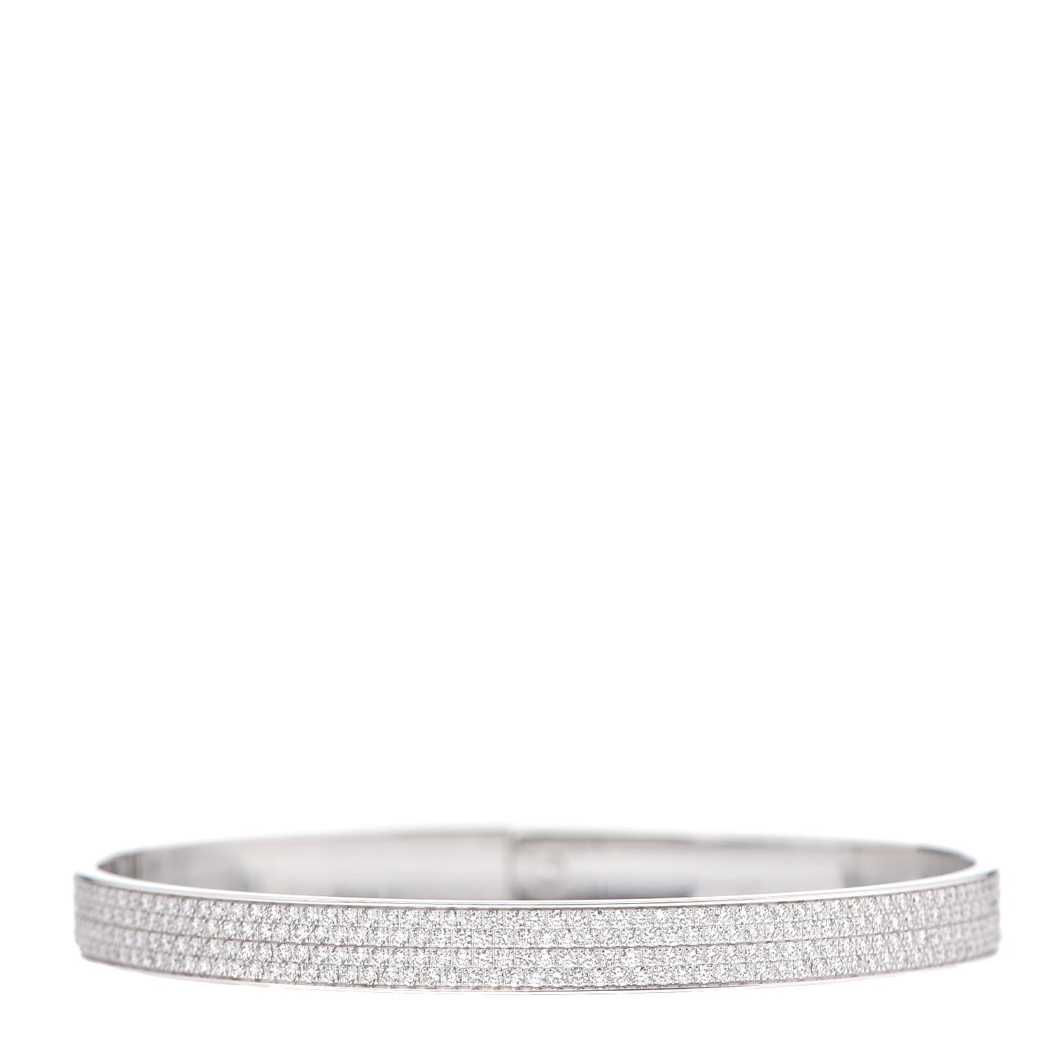 Hermes 18K White Gold Diamond Kelly Full Pave Bracelet SH 3 of 4
