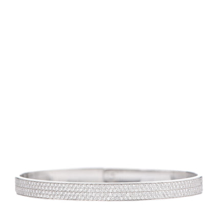 Hermes 18K White Gold Diamond Kelly Full Pave Bracelet SH 3 of 4