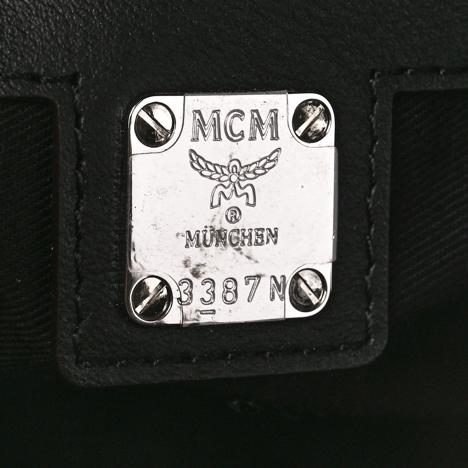 MCM Calfskin Ottomar Monogram Essential Boston Bag Black 6 of 11