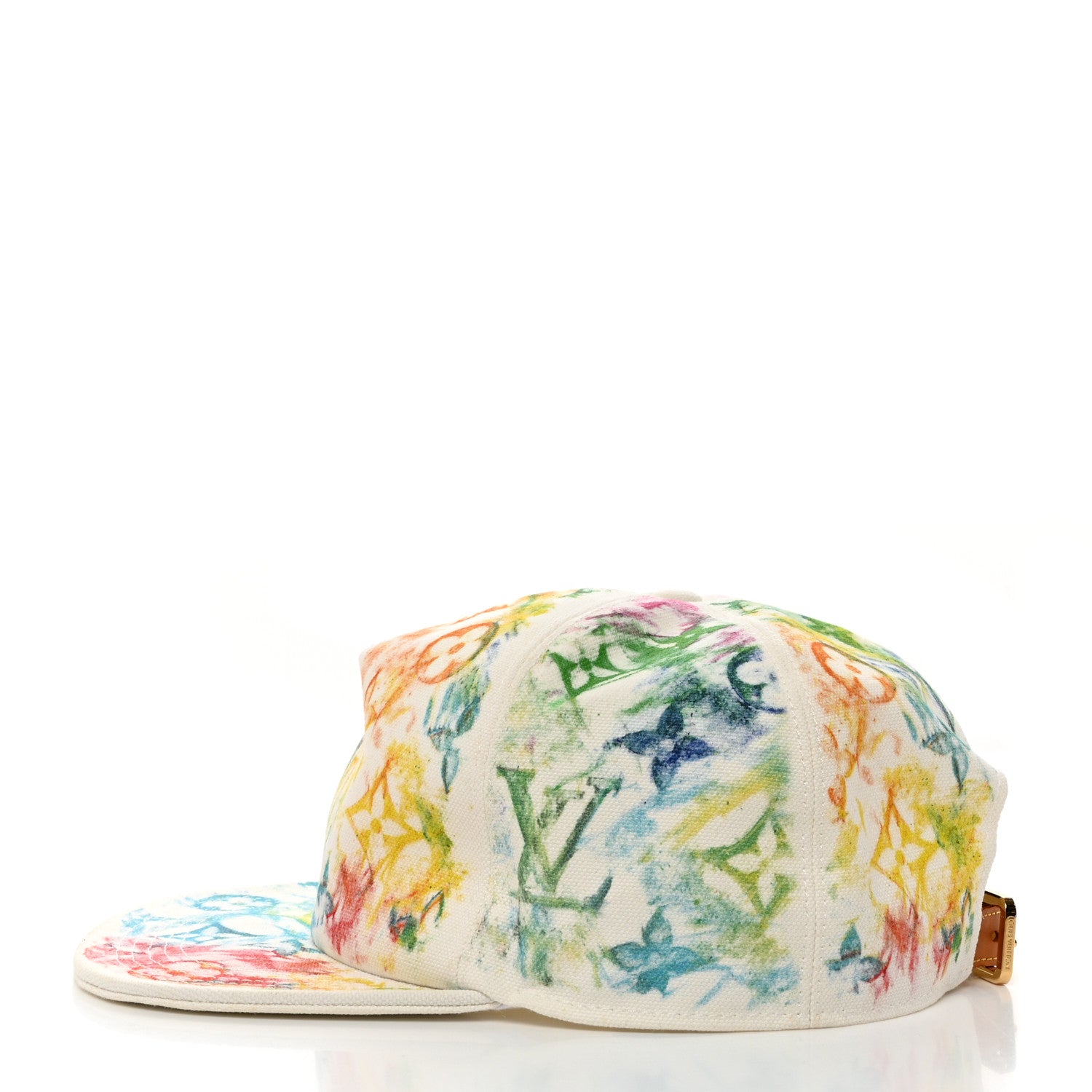 Louis Vuitton Cotton Monogram Watercolor Cap 60 White Multicolor 4 of 9