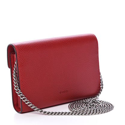Gucci Calfskin Mini Dionysus Chain Wallet Hibiscus Red 2 of 10