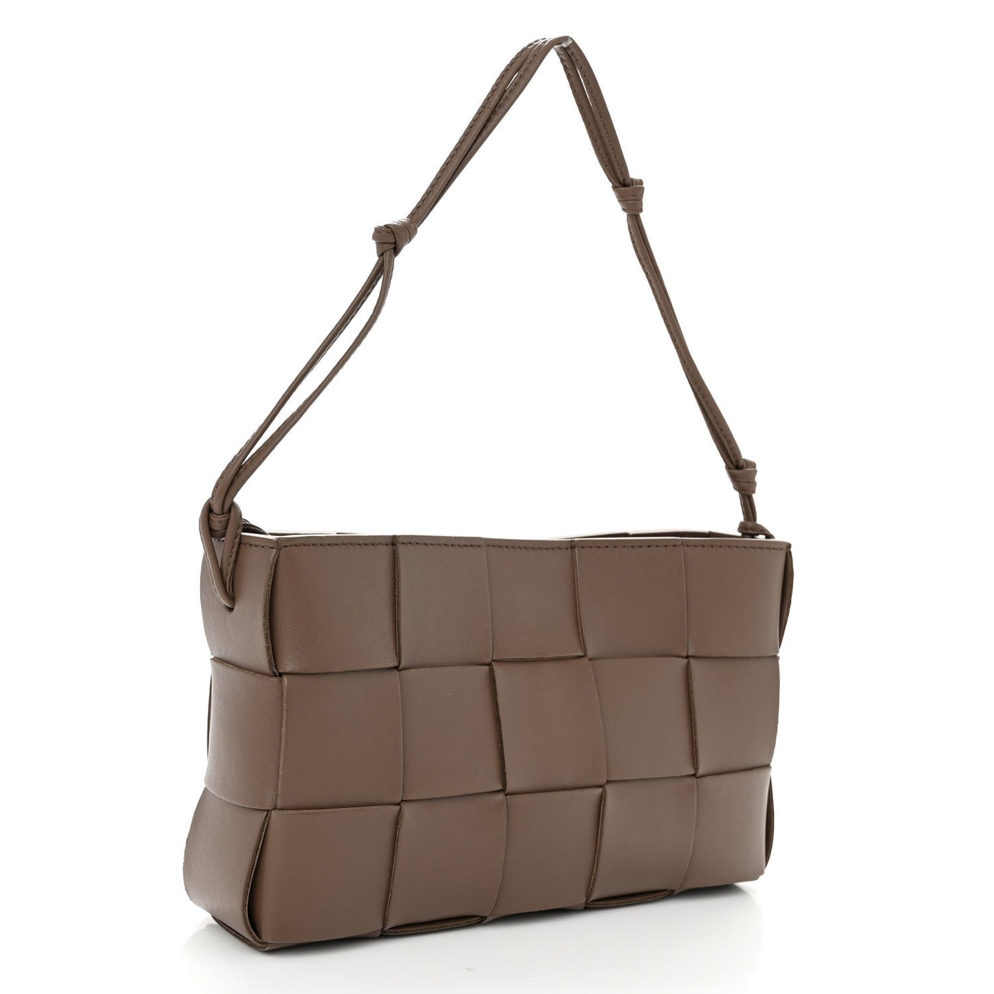 Calfskin Maxi Intrecciato Cassette Pouch On Strap Taupe Grey