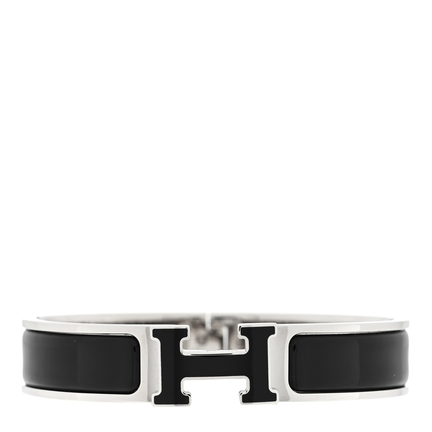 Enamel Narrow Clic Clac H Bracelet PM Black