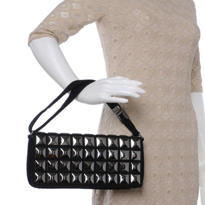 Chanel Jersey CC Pyramid Stud Flap Black 2 of 9