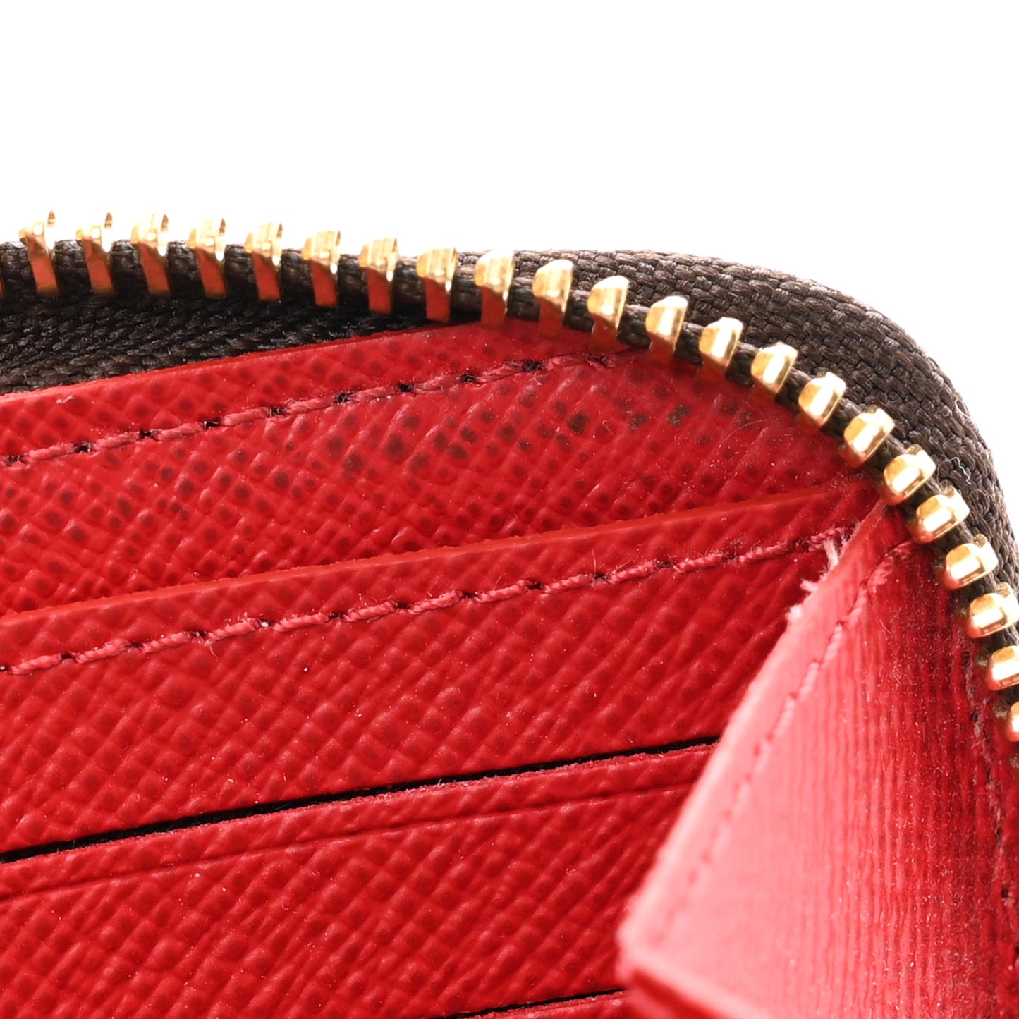 Damier Ebene Clemence Wallet Cherry
