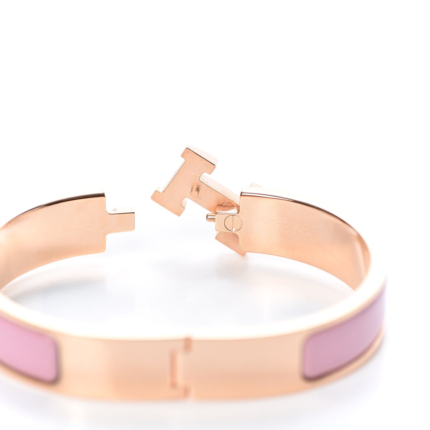 Enamel Narrow Clic Clac H Bracelet PM Rose Delirium