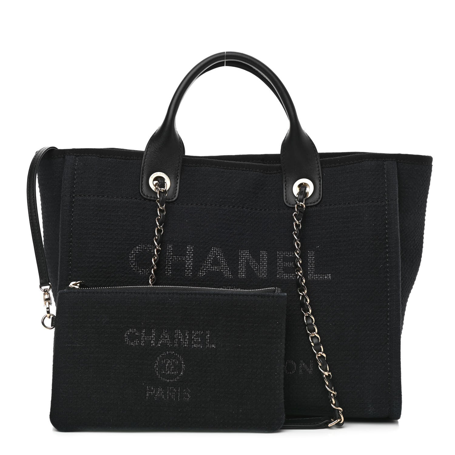 Chanel Mixed Fibers Small Deauville Tote Black 1 of 11