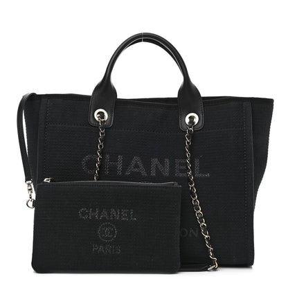 Chanel Mixed Fibers Small Deauville Tote Black 1 of 11