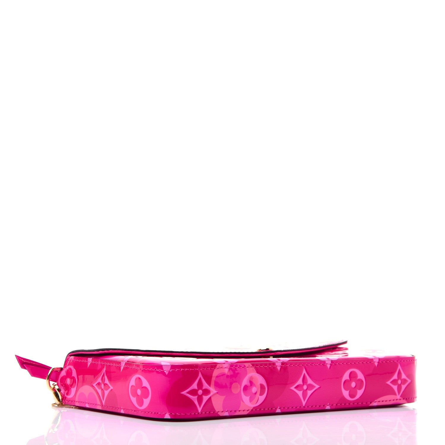 Louis Vuitton Vernis Valentine Pochette Felicie Chain Wallet Fuchsia 4 of 13