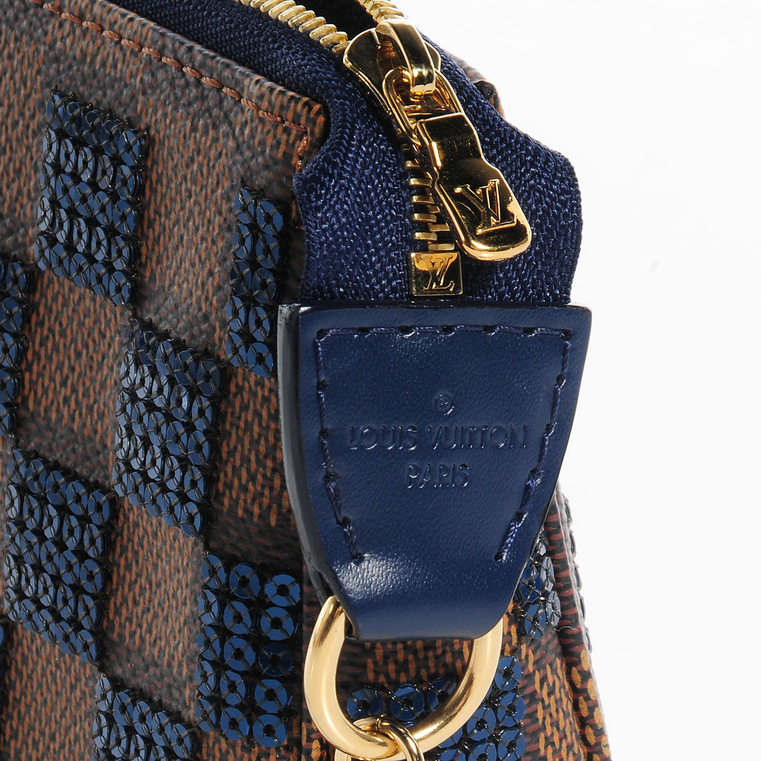 Louis Vuitton Damier Paillettes Mini Pochette Accessories Blue 5 of 8