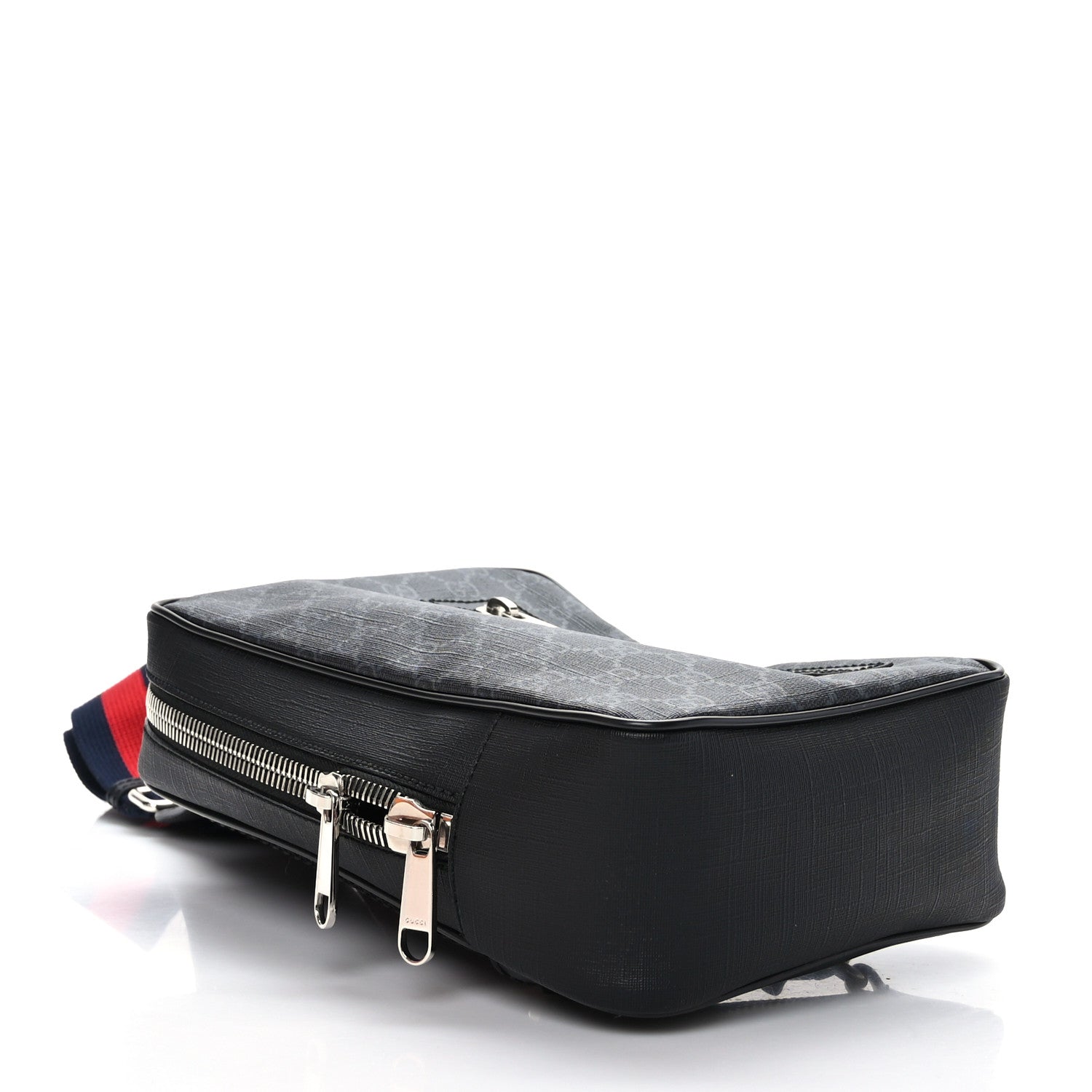 Gucci GG Supreme Monogram Web Belt Bag Black Grey 4 of 9